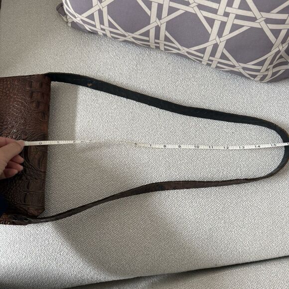 Unisex Crocodile Leather Envelope Shoulder Bag Handmade Unlined Raw Edge Craft - Picture 8 of 16